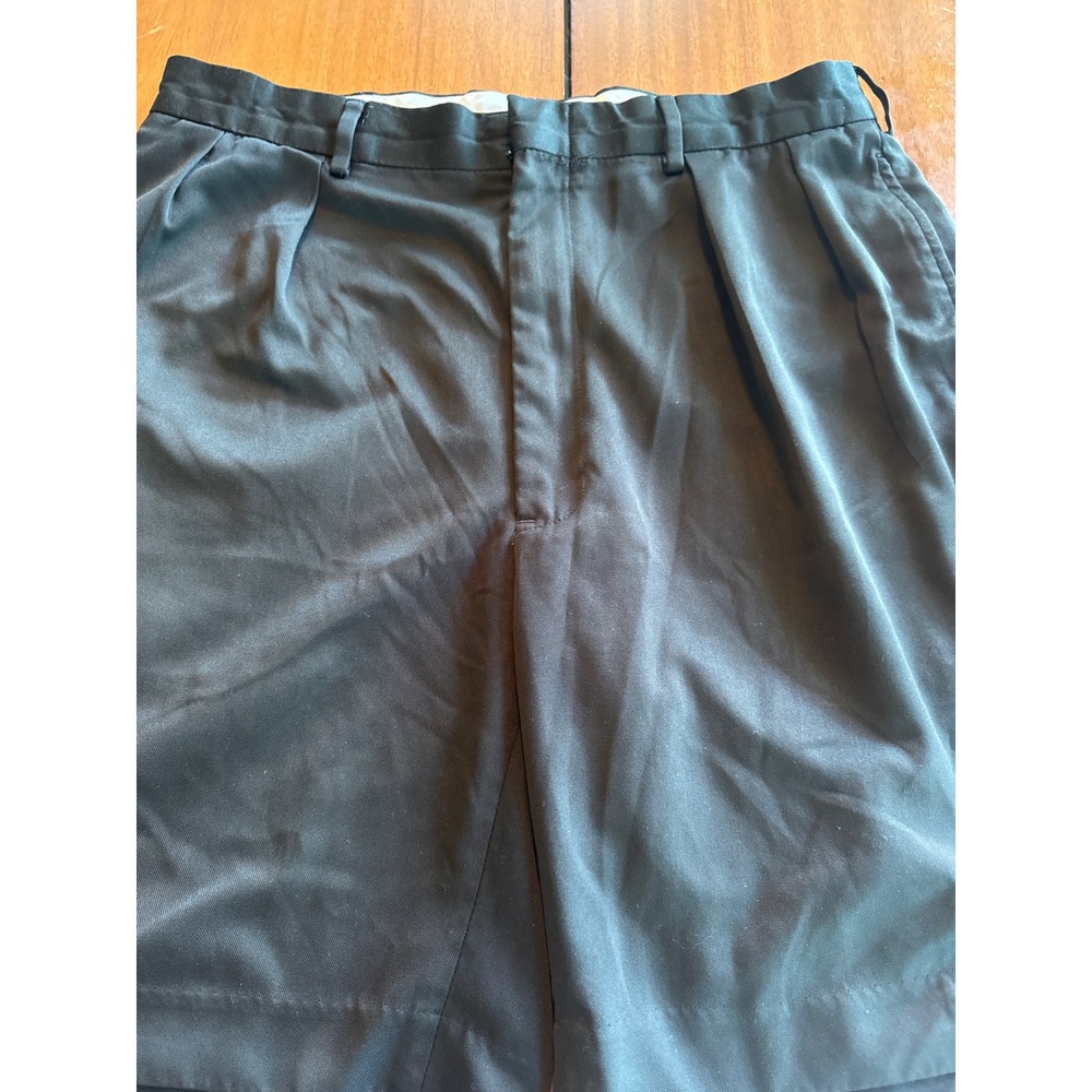 Polo Golf Ralph Lauren Mens Black Pleated Polyester Shorts Size 35